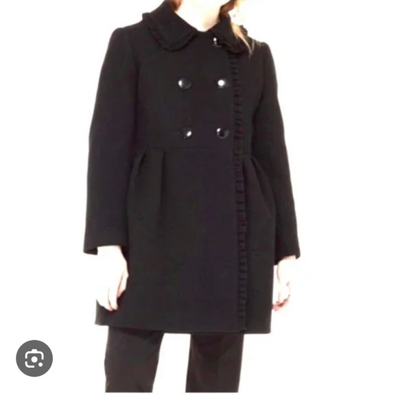 Kate Spade Black Wool Double Breasted Pea Coat size 0 - Picture 14 of 16